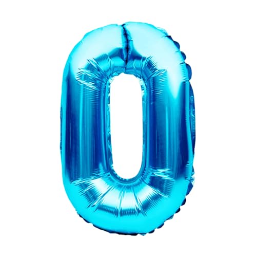Luftballon Geburtstag Zahl 0 • XXL Riesen Folienballon SET • 101cm + 5M Deko Band • Folienballon 0 • Helium geeignet • Wiederverwendbar • Geburtstagsdeko Jungen Mädchen Zahl Ballon 0 von Bastelbär