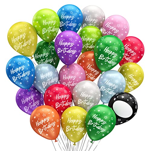 BIO Luftballons Geburtstag •15 Stück• Bunt • MADE IN EU • Premium Bio Ballons • 100% Naturlatex • Ø34 cm • Klimaneutral • Happy Birthday Luftballon • Ballons Geburtstag • Happy Birthday Ballon von Bastelbär