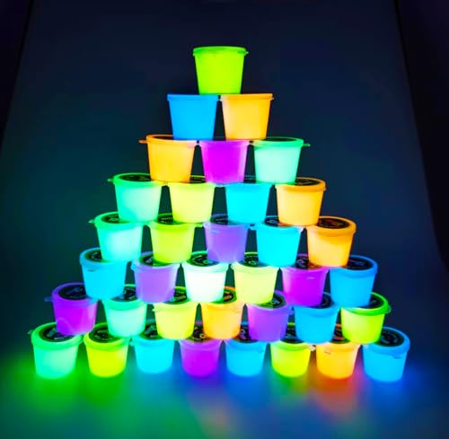 Glow in The Dark Slime Kit - 36 Pack Crystal Galaxy Slime, Multi Colors - Blue, Pink, Light Blue, Yellow, Orange etc. Slime Party Favors Gift, for Kids Party, Education and Birthday Gift Glow in The Dark Slime Kit - 36 Pack Crystal Galaxy Slime, Multi Colors - Blue, Pink, Light Blue, Yellow, Orange etc. Slime Party Favors Gift, for Kids Party, Education and Birthday Gift von Basywiim