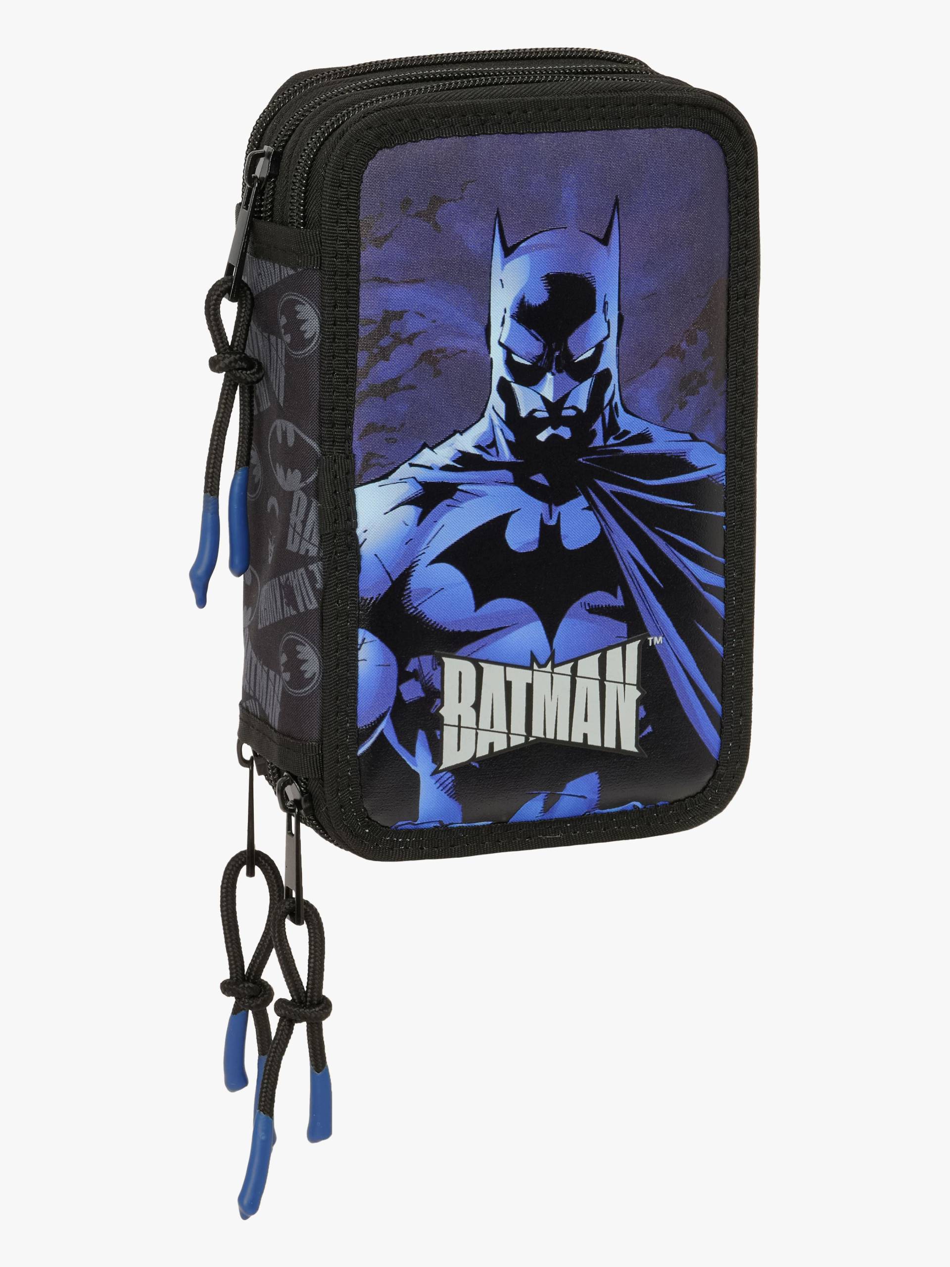 Batman Gefülltes Dreifach-Federmäppchen 37 Teile, Schwarz von Batman