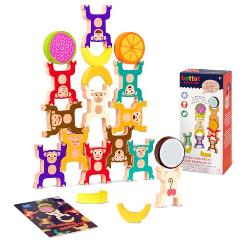 Battat Education BE3727Z Stapelspiel Holzäffchen – Affen und Obst Holzspielzeug, Lernspielzeug, Feinmotorik – Stapelspielzeug für Kinder ab 3 Jahren, Bunt Battat Education BE3727Z Stapelspiel Holzäffchen – Affen und Obst Holzspielzeug, Lernspielzeug, Feinmotorik – Stapelspielzeug für Kinder ab 3 Jahren, Bunt von Battat Education
