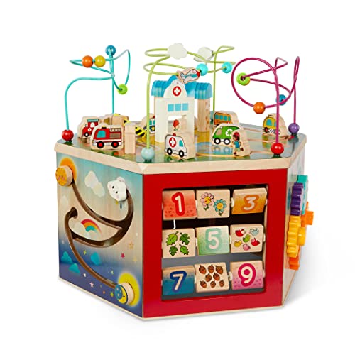 B. Toys 7 in 1 Großer Motorikwürfel, Motorikspielzeug Activity Center mit Motorikschleife im Stadtmotiv mit Eisenbahn, Autos und mehr, Holzspielzeug Baby Spielzeug ab 1 Jahr B. Toys 7 in 1 Großer Motorikwürfel, Motorikspielzeug Activity Center mit Motorikschleife im Stadtmotiv mit Eisenbahn, Autos und mehr, Holzspielzeug Baby Spielzeug ab 1 Jahr von Battat