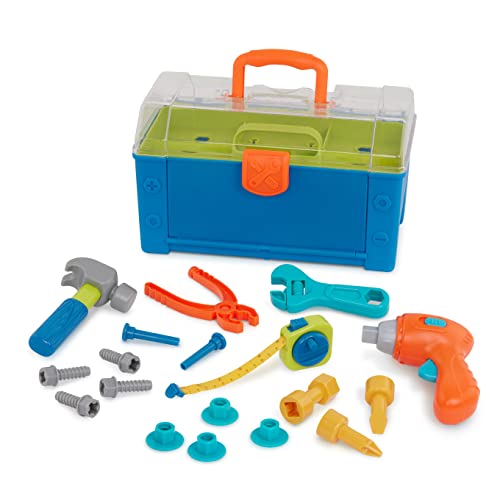 Battat BT2506Z Werkzeugkoffer gefüllt 20-TLG. – Werkzeug Kinder mit Hammer, Bohrer und mehr – Kinderwerkzeug Spielzeug ab 3 Jahre für Mädchen und Jungen, Mehrfarbig, Medium von Battat