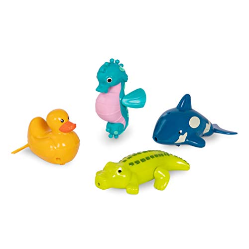Battat Badewannenspielzeug Aufziehspielzeug – Ente, Wal, Seepferdchen, Krokodil – Badespielzeug, Wasserspielzeug, Baby und Kinder Spielzeug ab 2 Jahre von Battat
