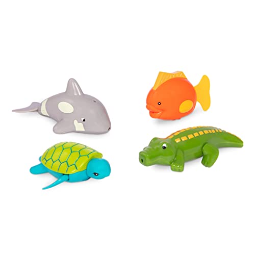 Battat Badewannenspielzeug Aufziehspielzeug – Wal, Krokodil, Fisch, Schildkröte – Badespielzeug, Wasserspielzeug, Baby und Kinder Spielzeug ab 2 Jahre von Battat