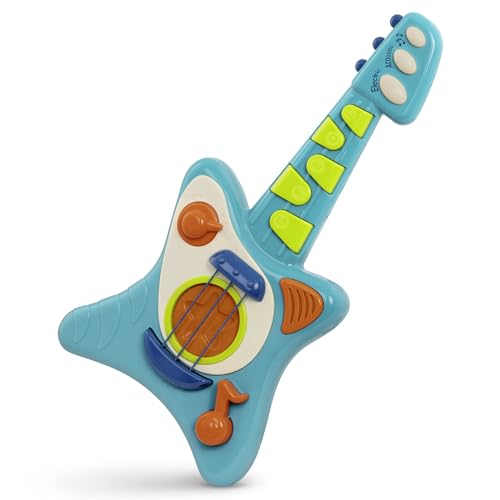Battat BT4679Z Lil' Rockers Kindergitarre E, Instrument mit Liedern, Akustikgitarre und Elektrische Gitarre – Spielzeug für Kinder ab 2 Jahre, Blau, Small von PLAY