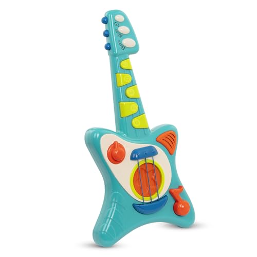 Battat BT4679Z Lil' Rockers Kindergitarre E, Instrument mit Liedern, Akustikgitarre und Elektrische Gitarre – Spielzeug für Kinder ab 2 Jahre, Blau, Small von PLAY