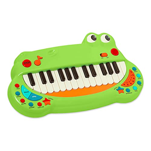 Battat BT4680Z Krokodil Keyboard Piano mit 5 Instrument Geräuschen und Musik – Kinder Klavier Spielzeug ab 3 Jahren, Grün von Battat