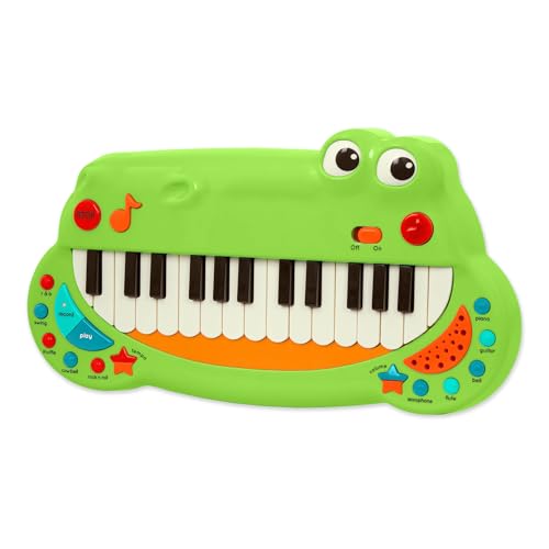 Battat BT4680Z Krokodil Keyboard Piano mit 5 Instrument Geräuschen und Musik – Kinder Klavier Spielzeug ab 3 Jahren, Grün von Battat