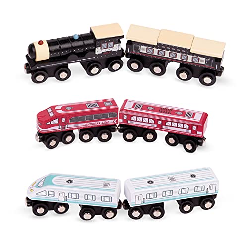 Battat 6-teiliges Set Holzeisenbahn Passagierzüge, Lokomotive – Zug Spielzeug aus Holz ab 3 Jahre Battat 6-teiliges Set Holzeisenbahn Passagierzüge, Lokomotive – Zug Spielzeug aus Holz ab 3 Jahre von Battat