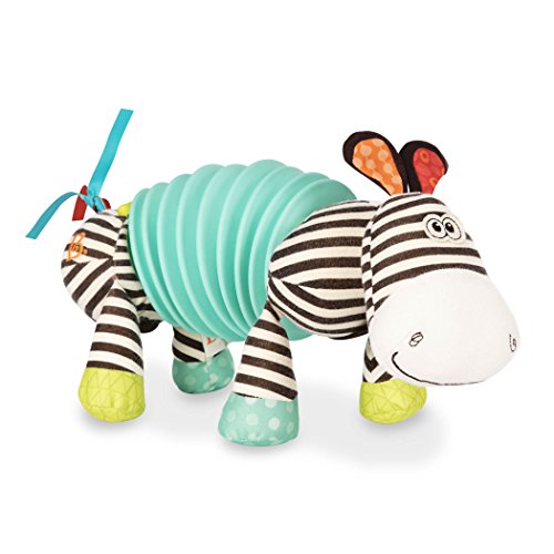 B. toys Baby Spielzeug Zebra Akkordeon mit – Kuscheltier mit Instrument Geräusch, Motorikspielzeug – Plüschtier für Babys ab 6 Monaten von B. toys
