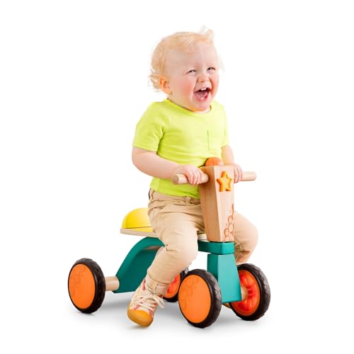 B. toys Rutschrad aus Holz ohne Pedale mit Hupe – Erstes Fahrrad für Babys und Kinder – Laufrad Lauflernrad Holzspielzeug Spielzeug ab 18 Monate von B. toys