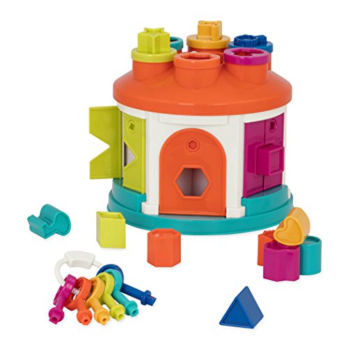 Battat – Buntes Formensortierspiel Haus – Spielzeug zum Sortieren von Farben mit 6 Schlüsseln und 12 Formen für Kinder ab 2 Jahren (14 Teile) von Battat