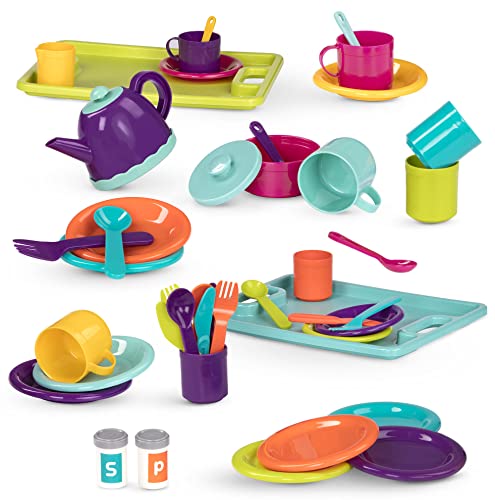 Battat Geschirr Set und Teeservice, Kinderküche Zubehör Teller, Tassen, Besteck, Teekanne, Tabletts – Kinder Kochgeschirr für Spielküche – Spielzeug Küchenzubehör Spielgeschirr ab 3 Jahren (45 Teile) Battat Geschirr Set und Teeservice, Kinderküche Zubehör Teller, Tassen, Besteck, Teekanne, Tabletts – Kinder Kochgeschirr für Spielküche – Spielzeug Küchenzubehör Spielgeschirr ab 3 Jahren (45 Teile) von Battat
