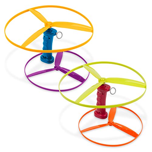 Battat Propellerspiel mit 2 Griffen und 4 Propeller – 30 cm und 20 cm Durchmesser – Motorikspielzeug Flugspiel, Spielzeug für Kinder ab 3 Jahren, Gelb, Orange, Blau, Grün, Rot, Violett Battat Propellerspiel mit 2 Griffen und 4 Propeller – 30 cm und 20 cm Durchmesser – Motorikspielzeug Flugspiel, Spielzeug für Kinder ab 3 Jahren, Gelb, Orange, Blau, Grün, Rot, Violett von Battat