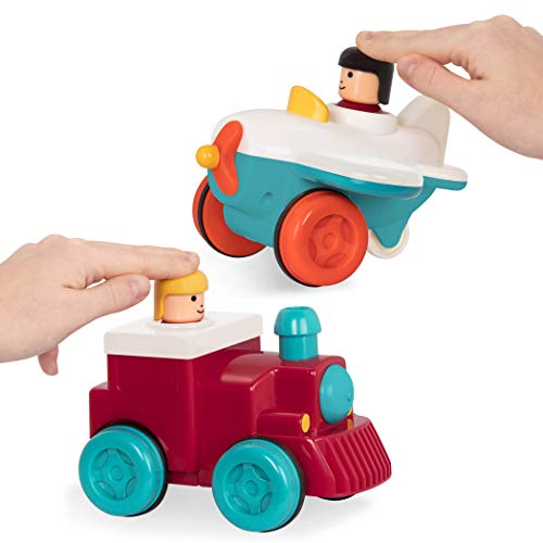 Battat 2er Set Flugzeug und Lokomotive zum Drücken, Zurückziehen und Loslassen – Motorikspielzeug Aufziehauto Fahrzeuge, Spielzeug Kinder ab 18 Monate Battat 2er Set Flugzeug und Lokomotive zum Drücken, Zurückziehen und Loslassen – Motorikspielzeug Aufziehauto Fahrzeuge, Spielzeug Kinder ab 18 Monate von Battat