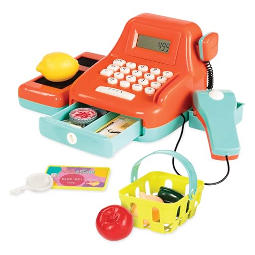 Battat Spielkasse Kinder mit Scanner und Sound, Kasse Spielzeug, Spielzeugkasse, elektronische Supermarktkasse – mit Kaufladen Zubehör Geld, Essen ab 3 Jahren Battat Spielkasse Kinder mit Scanner und Sound, Kasse Spielzeug, Spielzeugkasse, elektronische Supermarktkasse – mit Kaufladen Zubehör Geld, Essen ab 3 Jahren von Battat