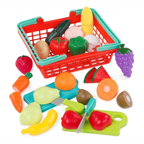 Battat – Play Food Toy for Kids – Cooking Chef Role Play Toys Pretend – Farmers Market Produce Basket – Toddler Pretend Fruit – 2 Years + – Farmers Market Produce Basket von Battat