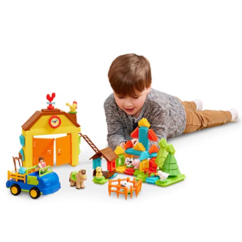 Battat Bausteine Bauernhof Spielzeug Set 67 Teile – Lernspielzeug Bauklötze mit Borsten, Bauernhoftiere, Figuren – Motorikspielzeug Kinder und Baby Spielzeug ab 2 Jahren, Bristle Blocks Battat Bausteine Bauernhof Spielzeug Set 67 Teile – Lernspielzeug Bauklötze mit Borsten, Bauernhoftiere, Figuren – Motorikspielzeug Kinder und Baby Spielzeug ab 2 Jahren, Bristle Blocks von Battat