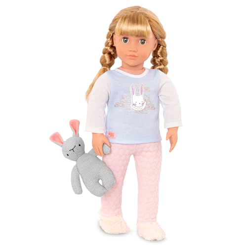 Our Generation – 46 cm Pyjamaparty Puppe – Blonde Haare & grüne Augen – Plüschhase & Pyjama – Fantasiespiel – Spielzeug für Kinder ab 3 Jahren – Jovie von Our Generation