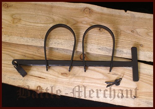 Battle-Merchant Handschellen aus Stahl mit kleinem Vorhängeschloss für Erwachsene - Mittelalter Kerker Rollenspiele von Battle-Merchant