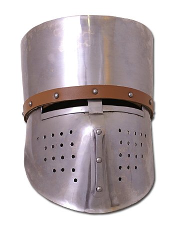 Battle-Merchant Kreuzfahrer-Topfhelm, ca.1180, 2 mm Stahl, Gr. L von Battle-Merchant
