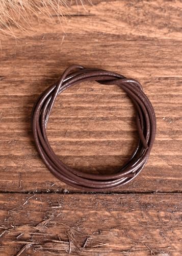 Battle-Merchant Robuster Rundriemen aus Ziegenleder 1m x 1,5mm (LxB) Schwarz oder Braun Mittelalter LARP Wikinger (Braun) von Battle-Merchant
