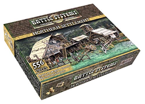 Battle Systems Fantasy Wargames Terrain - Northern Settlement - Multi Level Tabletop War Game Board - Wargaming 40K Universe - BSTFWC004 von Battle Systems