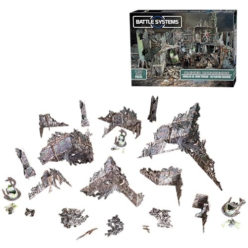 Battle Systems - Modulares Tabletop 3D Gaming Sci-Fi Terrain - Perfekt für 28mm-35mm Miniaturen und Figuren - Kein Malen erforderlich - Science Fiction Aliens 40K Wargame - (Ruined Catacombs) von Battle Systems