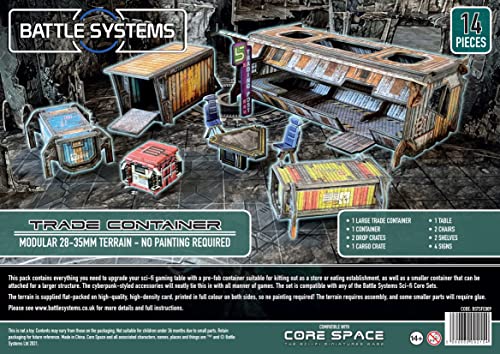 Battle Systems Sci-Fi-Gelände-Trade-Container, 28–35 mm RPG/Wargames/40k Necromunda-Kartenlandschaft - Tabletop Gaming Terrain Set für 1–6 Spieler ab 12 Jahren Battle Systems Sci-Fi-Gelände-Trade-Container, 28–35 mm RPG/Wargames/40k Necromunda-Kartenlandschaft - Tabletop Gaming Terrain Set für 1–6 Spieler ab 12 Jahren von Battle Systems