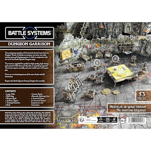 Fantasy Dungeon Terrain Garrison – Battle Systems Terrain immersive Landschaft für D&D DND Maladum Pathfinder RPGs, vollfarbiger robuster Karton, beidseitig bedruckt Fantasy Dungeon Terrain Garrison – Battle Systems Terrain immersive Landschaft für D&D DND Maladum Pathfinder RPGs, vollfarbiger robuster Karton, beidseitig bedruckt von Battle Systems