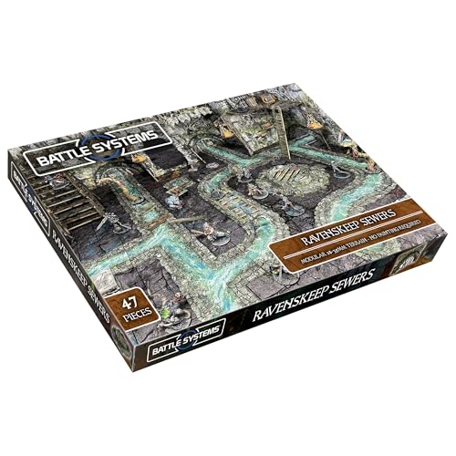 Fantasy Dungeon Terrain Ravenskeep Sewers – Battle Systems Terrain immersive Landschaft für D&D DND Maladum Pathfinder RPGs, vollfarbiger robuster Karton, beidseitig bedruckt Fantasy Dungeon Terrain Ravenskeep Sewers – Battle Systems Terrain immersive Landschaft für D&D DND Maladum Pathfinder RPGs, vollfarbiger robuster Karton, beidseitig bedruckt von Battle Systems