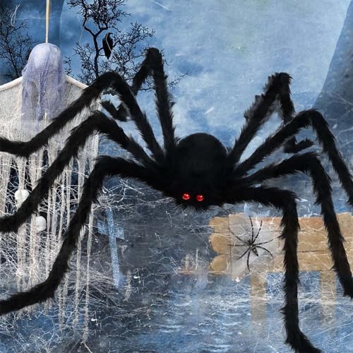 Battnot Halloween Deko Outdoor Riesen Spinne Schwarze, Weiche, Haarige, Gruselige Dekoration für Outdoor-Hof-Party - Realistische Große Spinnen Requisiten für Outdoor Statuen Karneval Narrentag Battnot Halloween Deko Outdoor Riesen Spinne Schwarze, Weiche, Haarige, Gruselige Dekoration für Outdoor-Hof-Party - Realistische Große Spinnen Requisiten für Outdoor Statuen Karneval Narrentag von Battnot