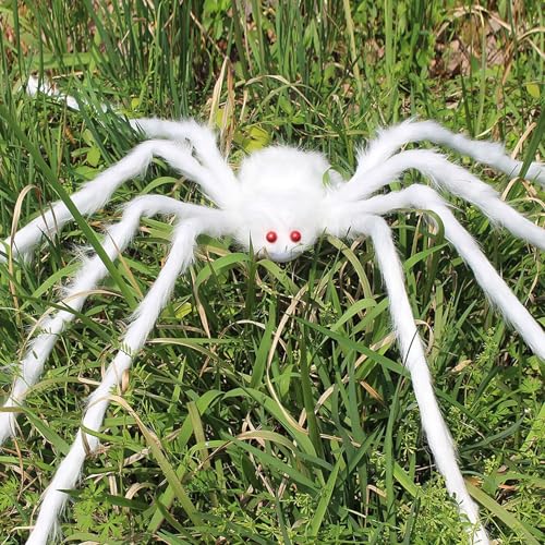 Battnot Halloween Spinne Deko Garten Gruselig, Dekoration Aussen Spinnen, Spinne Halloween Groß 120cm, Party Outdoor Hängend, Karneval Plüsch Riesenspinne für Outdoor Statuen Karneval von Battnot