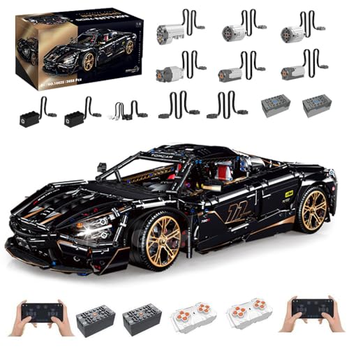 BauCIubs Technik Auto für Mclaren 720S, 1:8 Groß Supersportwagen mit 6 M0TOR, 3200+ TeiIe KIemmbausteine MOC Technik Supercar Bausatz KompatibeI mit McIaren 720S Technik Auto von BauCIubs