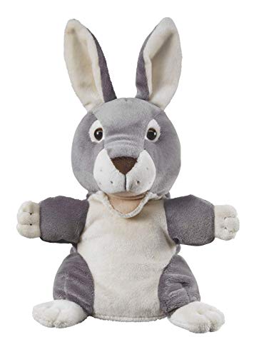Bauer Spielwaren "Theatrello Handpuppe Hase: Kuscheltier für Puppentheater und Lernspiele, waschbar, grau-weiß (11848) von Bauer Spielwaren