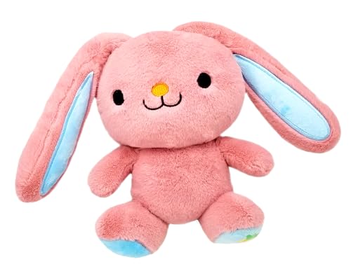 Bauer Spielwaren Stretch Buddies - Hase pink: Kuscheltier aus softem Plüsch, mit beweglichen Ohren und Beinen, 28 cm, pink (12278) von Bauer Spielwaren