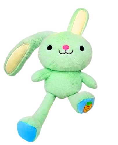 Bauer Spielwaren Stretch Buddies - Hase Mint: Kuscheltier aus softem Plüsch, mit beweglichen Ohren und Beinen, 38 cm, Mint grün (12285), Mintgrün von Bauer Spielwaren