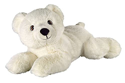 Bauer Spielwaren I Like My Planet - Eisbär: Kuscheltier aus softem Plüsch, hergestellt aus recycelten PET-Flaschen, 100% recycelt, liegend, 33 cm, weiß (12939) von Bauer Spielwaren