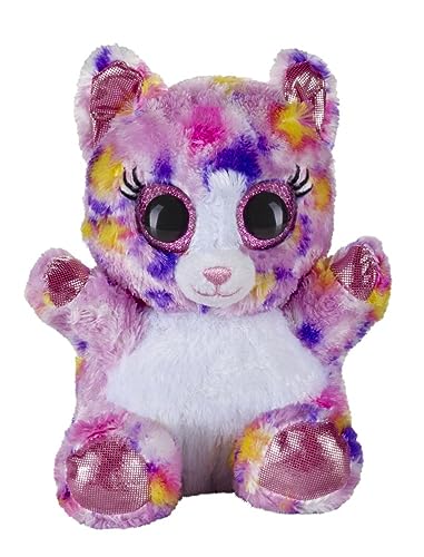 Bauer Spielwaren 14242 "Blickfänger Glitter Lashy Katze Cat Plüschtier, pink/bunt, 15 cm von Bauer Spielwaren