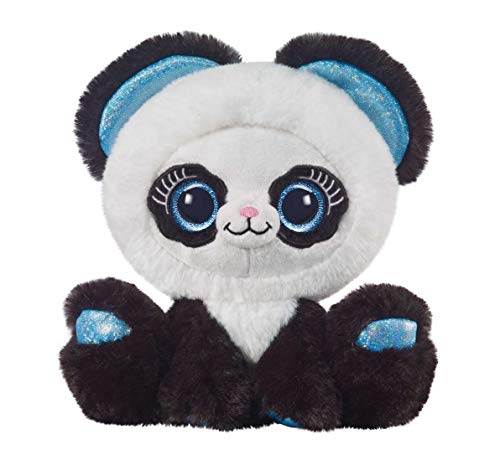 Bauer Spielwaren Blickfänger Glitter Design - Panda: Kuscheltier aus super softem Plüsch, mit Glitzeraugen, waschbar, sitzend, 16 cm, schwarz-weiß (14279) von Bauer Spielwaren