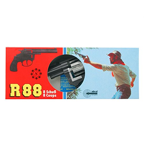 Bauer Spielwaren 2052534 R88: Spielzeugpistole für Zündplättchen, in Box, robuste Qualität aus Zink und Kunststoff, für 8-Schuss-Munition, 18 cm, schwarz (101 0288) von Bauer Spielwaren