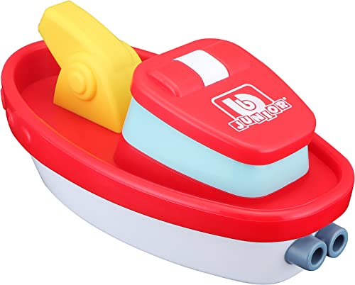 Bauer Spielwaren BB Junior Splash'N Play - Fire Boat: Feuerwehrboot, ideal für Wasser geeignet, inkl. Wassersprüh-Funktion, ab 24 Monaten, 15 cm, rot (16-89015) von Bauer Spielwaren