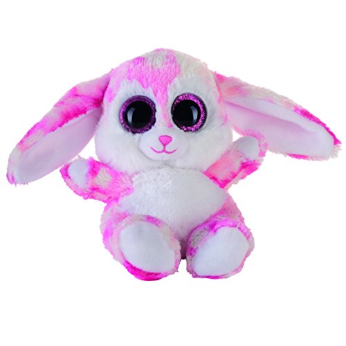 Bauer Spielwaren "Blickfänger Glitter" Hase: Flauschiges Kuscheltier mit Glitzer-Augen, ideal auch als Smartphone-Halter, 15 cm, pink (14236) von Bauer Spielwaren