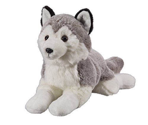 Bauer Spielwaren "Deine Tiere mit Herz" Husky liegend: Kleines Kuscheltier zum Kuscheln und Liebhaben, Ideal als Geschenk, 25 cm, grau-weiß (12513) von Bauer Spielwaren