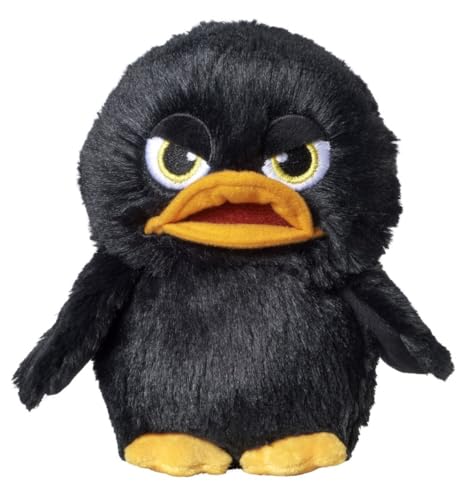 Bauer Spielwaren - Grumpy Dudes - Ente: Kuscheltier mit grimmigen Blick, aus softem, flauschigem Plüsch, 15 cm, schwarz (12252) von Bauer Spielwaren