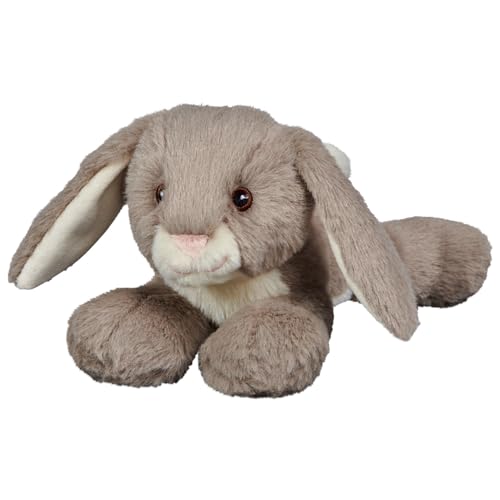 Bauer Spielwaren I Like My Planet - Hase: Kuscheltier aus softem Plüsch, hergestellt aus recycelten PET-Flaschen, 100% recycelt, liegend, 23 cm, braun (12802) von Bauer Spielwaren