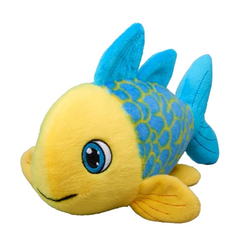 Bauer Spielwaren I Like My Planet - Koi Karpfen: Kuscheltier aus softem Plüsch, hergestellt aus recycelten PET-Flaschen, 100% recycelt, 20 cm, blau-gelb (12985) von Bauer Spielwaren