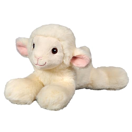 Bauer Spielwaren I Like My Planet - Lamm: Kuscheltier aus softem Plüsch, hergestellt aus recycelten PET-Flaschen, 100% recycelt, liegend, 23 cm, weiß (12804) von Bauer Spielwaren