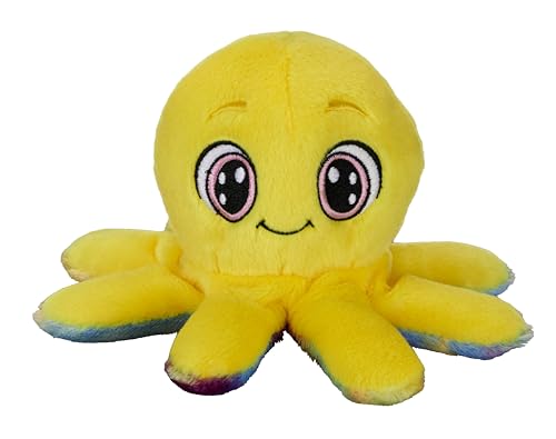 Bauer Spielwaren I Like My Planet - Oktopus: Kuscheltier aus softem Plüsch, hergestellt aus recycelten Plastikflaschen, 20 cm, gelb (12988) von Bauer Spielwaren